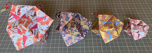 Same Model Made with Four Different Sizes of Paper