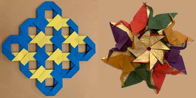 [Hannukah Wall Hanging and Crane Wreath]