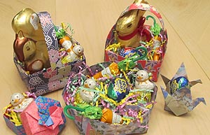 Origami Easter Baskets and Boxes
