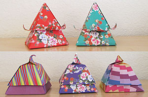 [Non-Modular Pyramid-Shaped Origami Boxes]